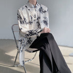 Bamboo Leaf Jacquard Flowing Fake Two-Piece Shirt