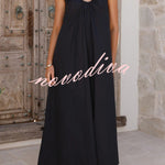 Solid Color Loose Sleeveless Casual Vacation Maxi Dress