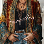 Essential Mosaic Velvet Open-Front Jacket