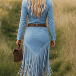Valencia | Suede dress with fringes