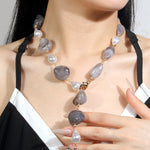 Vintage-style Irregular Beaded Necklace