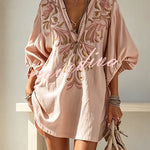 Gypsy Soul V-Neck Puff Sleeve Tunic Dress