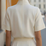 Stand-collar Short-sleeved Top