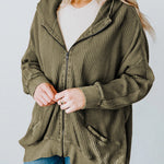 Zeagoo Women's Cardigan Zipper Sweater Loungewear Outerwear Hoodie Long Jacket
