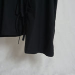 Vintage Cross Neck Bow Short Sleeve Shirt