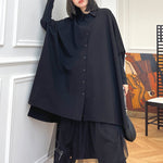 Asymmetric Loose Casual Drape Shirt