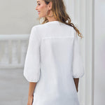 Zeagoo Lace Crochet V Neck Half Sleeve Embroidery Button Down Blouses Casual Shirts