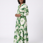 Sabine | Long Sleeve Tie Waist Tiered Maxi Dress