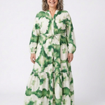 Sabine | Long Sleeve Tie Waist Tiered Maxi Dress