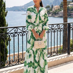 Sabine | Long Sleeve Tie Waist Tiered Maxi Dress