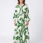 Sabine | Long Sleeve Tie Waist Tiered Maxi Dress