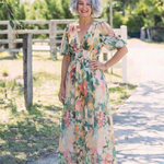 Eulalie | V Neck Short Sleeve Gathered Waist Midi Dress