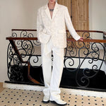 Double-layer 3D Embossed Lapel Suit Jacket