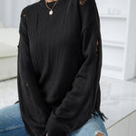 Zeagoo Dropped Shoulder Torn Sweater for Women Casual Work Office Loose Fit 2026 | Under $25