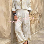 Flowy Butterfly Pattern Two-Piece Set