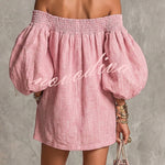 Sienna Lantern Sleeve Off-The-Shoulder Dress