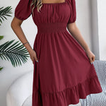 Freya Bennett | Ruffled A-Line Midi Dress For Women