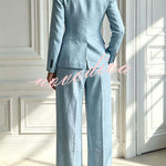 Minimalist Chic Tailored Blazer & Pleated Pant Suit