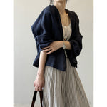 Vintage Ramie Loose Cardigan Shirt