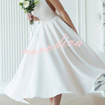 Solid Color Halter Neck Bow Tie Elegant Waist-cinching Midi Dress