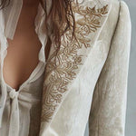 Cordelia | Ivory Embroidered Tailored Blazer