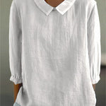 Cotton and Linen 3/4 Sleeve Shirt