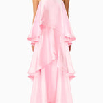 Soft and Smooth Satin Tiered Slip Square Neck A-line Maxi Dress