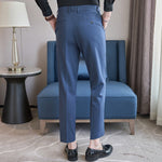 Casual Slim-fit Striped Trousers