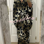 Airy Satin Unique Print V-neck Gemstone Embellished Drape Robe Maxi Dress