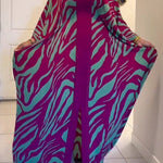 Batwing Sleeves Long Sleeves Contrast Color Printed Split-Front Split-Joint V-Neck Maxi Dresses