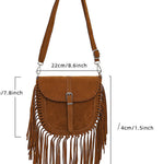 Vintage Bohemian Tassel Suede Shoulder Bag