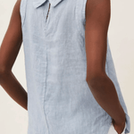 Linen Short-sleeved Blouse With A Round Neck