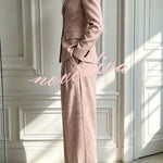 Minimalist Chic Tailored Blazer & Pleated Pant Suit