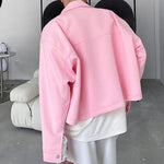 Solid Casual Cropped Jacket