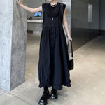 Vintage Workwear Zipper Suspender Dress