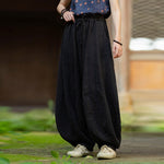 Loose Cotton And Linen Patchwork Bloomers