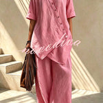 Tulum Asymmetric Linen Two-Piece Set