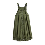 Vintage Workwear Zipper Suspender Dress