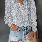 Zeagoo Zeagoo Women's Boho Tops Floral Print V Neck Short Sleeve Casual Loose Blouses Shirts