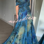 Ione Chiffon Ombr¨¦ Print Cowl Neck Top and High Rise Maxi Skirt Set with Scarf