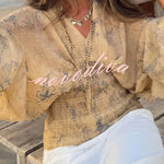 Bohemian Style Ibiza Embroidered Wide-sleeved Shirt