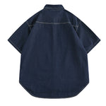 Denim Short-sleeved Loose Work Shirt
