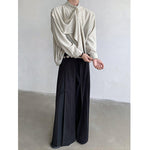 Vintage Ribbon Scarf French Collar Shirt