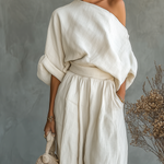 Lisa | Soft Off-Shoulder Top and Tapered Pants Set