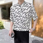 Printed Ice Silk Drape Short-sleeved Shirt