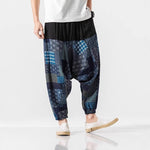 Japanese Cotton and Linen Casual Harem Lantern Crotch Pants