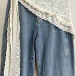 Elegant French Lace Triangle Scarf Tie Belt