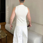Tie-front Cardigan Slim-fit Vest