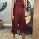 Zeagoo Women's Adjustable Bib Overalls Casual Wide Leg Baggy Jumpsuit with Pockets