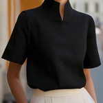 Stand-collar Short-sleeved Top
